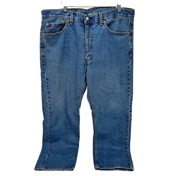 Levi's 505 Jeans Mens 38x30 (38x29 ACTUAL) Regular Fit Straight Leg Blue Denim - Picture 2 of 10